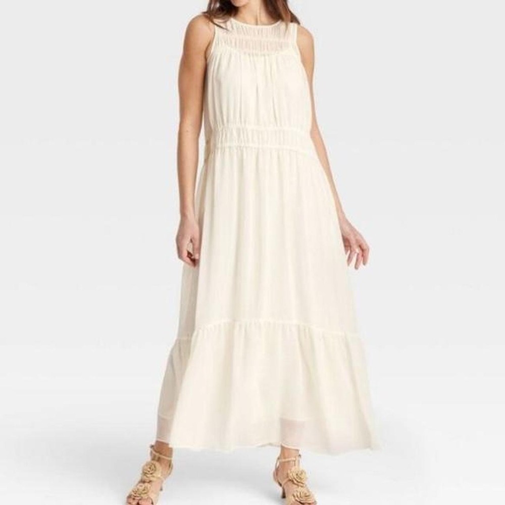 A New Day Sheer Maxi Dress with Under Slip Flowy